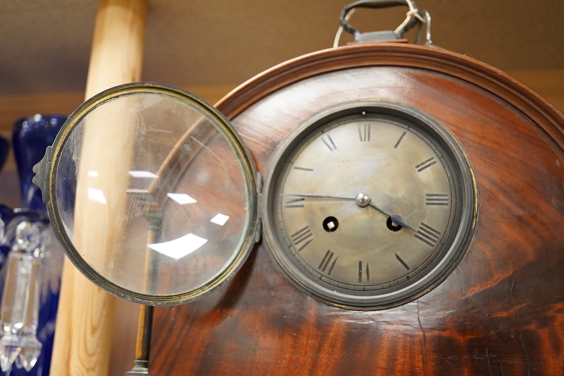 An Edwardian mantel clock, the dial inscribed Sir John Bennet Ltd, Paris, with pendulum and key, 31cm high